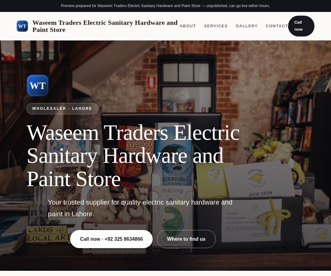 Waseem Traders Electric Sanitary Hardware and Paint Store