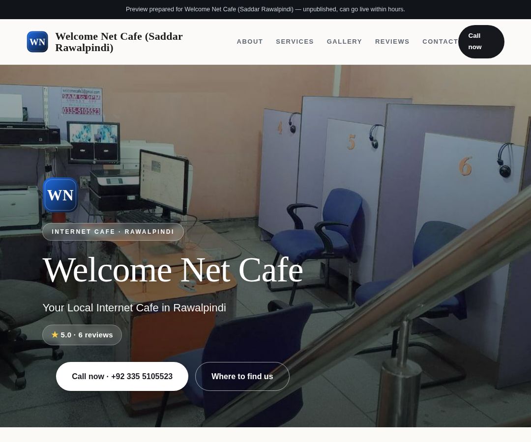 Welcome Net Cafe (Saddar Rawalpindi)