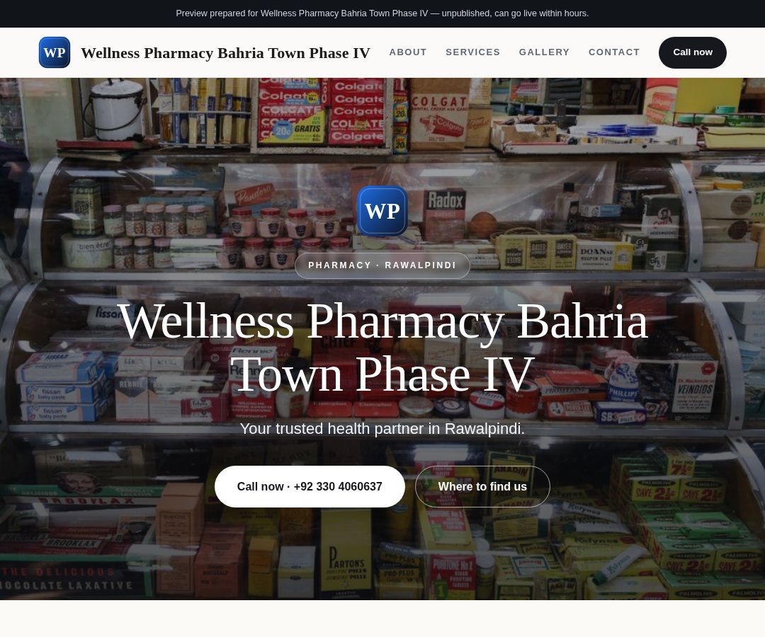 Wellness Pharmacy Bahria Town Phase IV