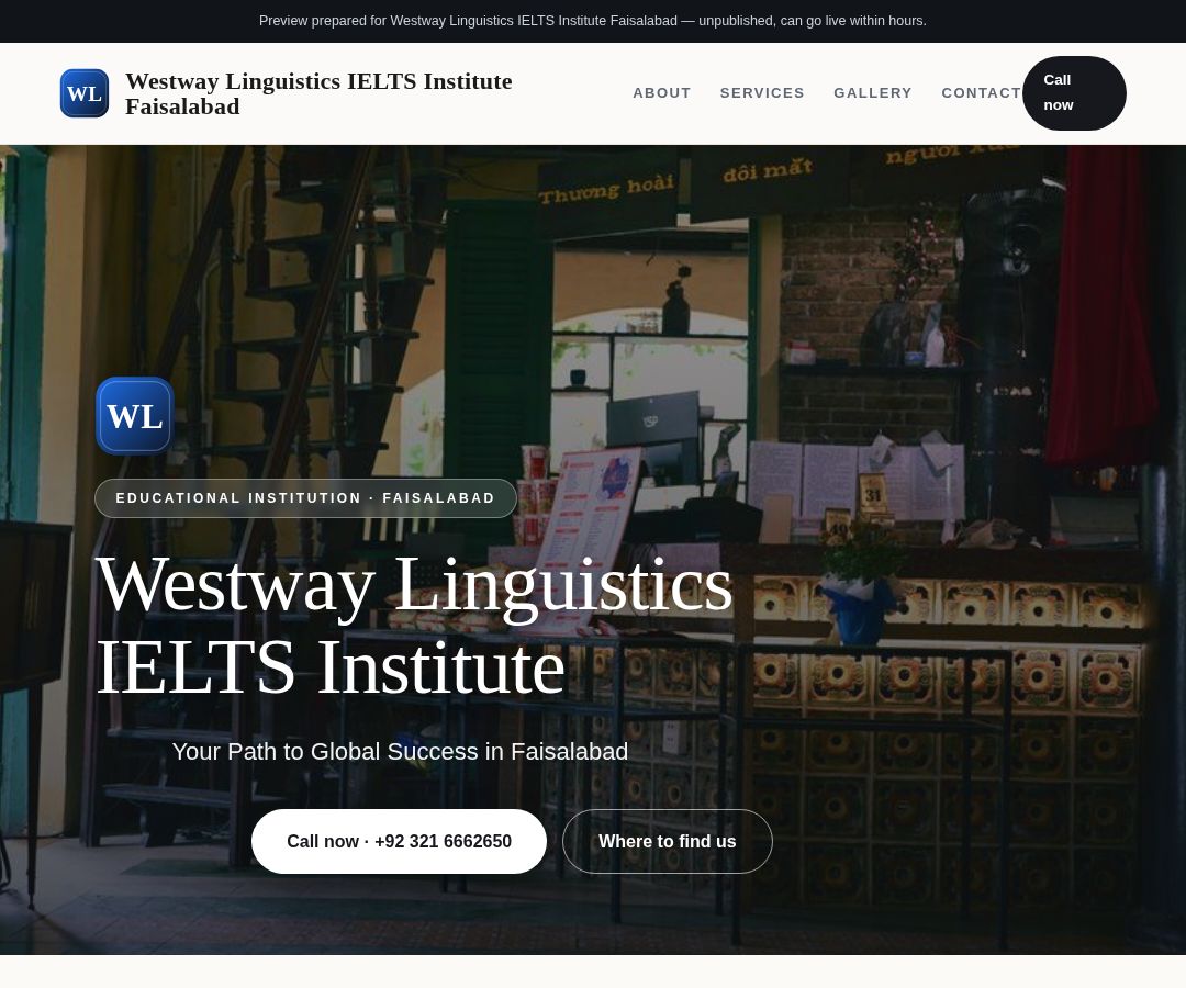 Westway Linguistics IELTS Institute Faisalabad