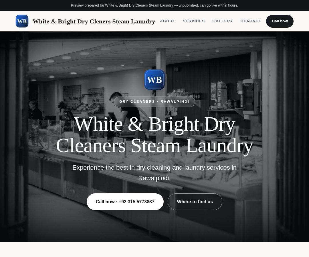 White & Bright Dry Cleners Steam Laundry