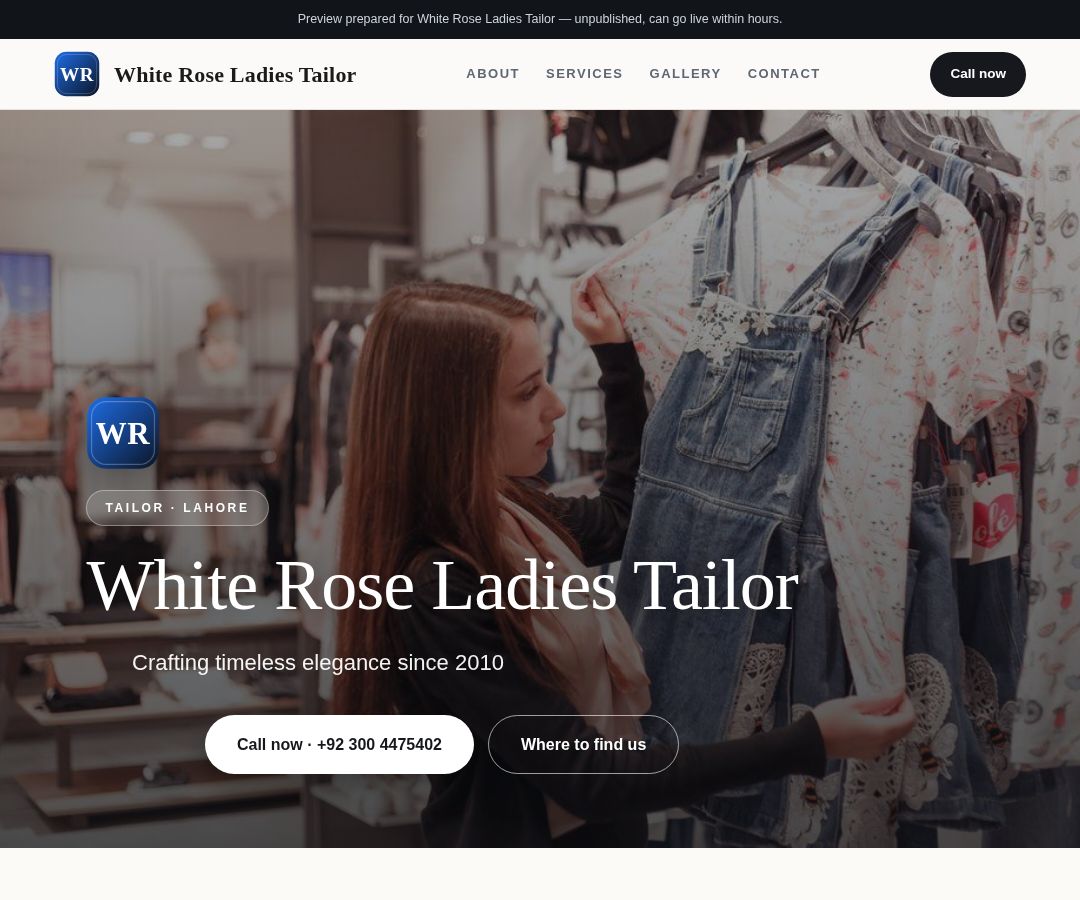White Rose Ladies Tailor