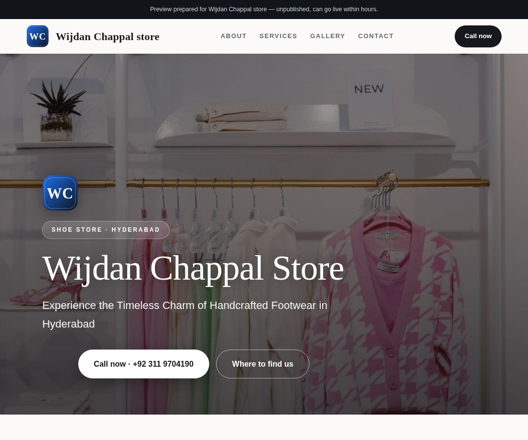Wijdan Chappal store