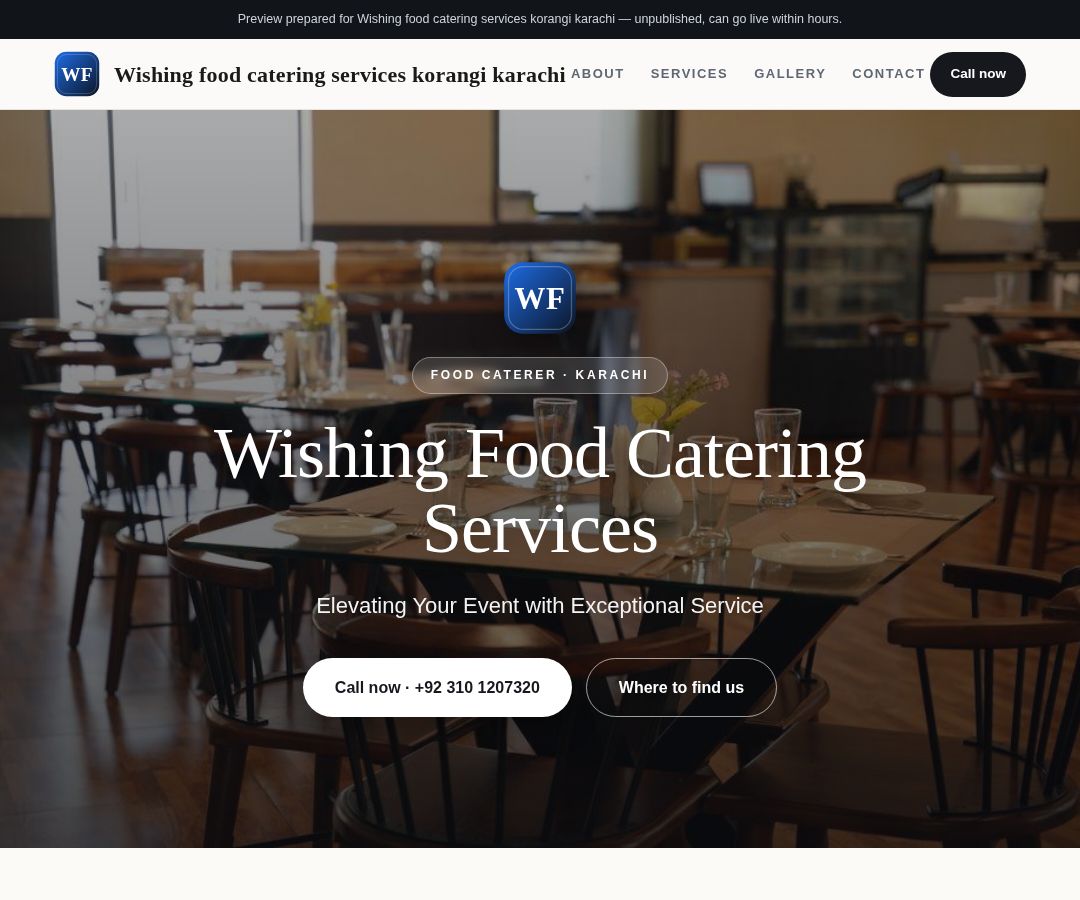 Wishing food catering services korangi karachi