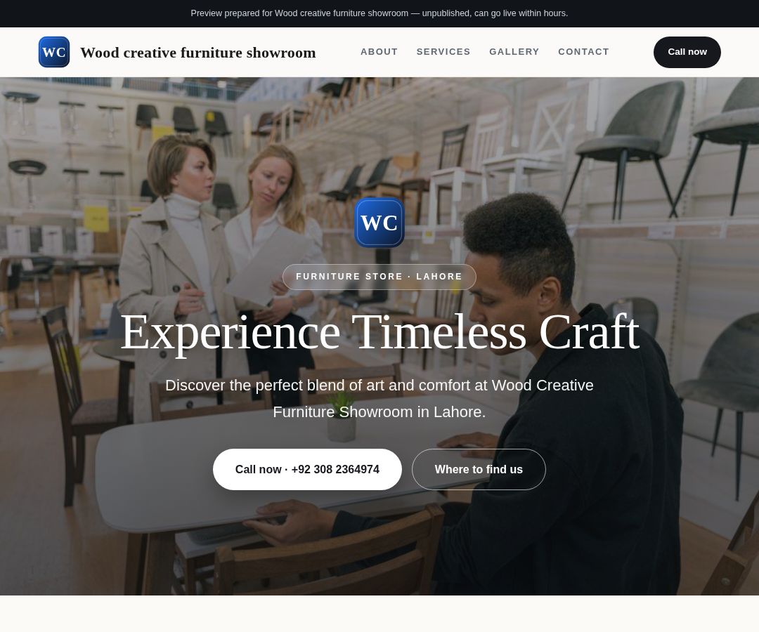 Wood creative furniture showroom