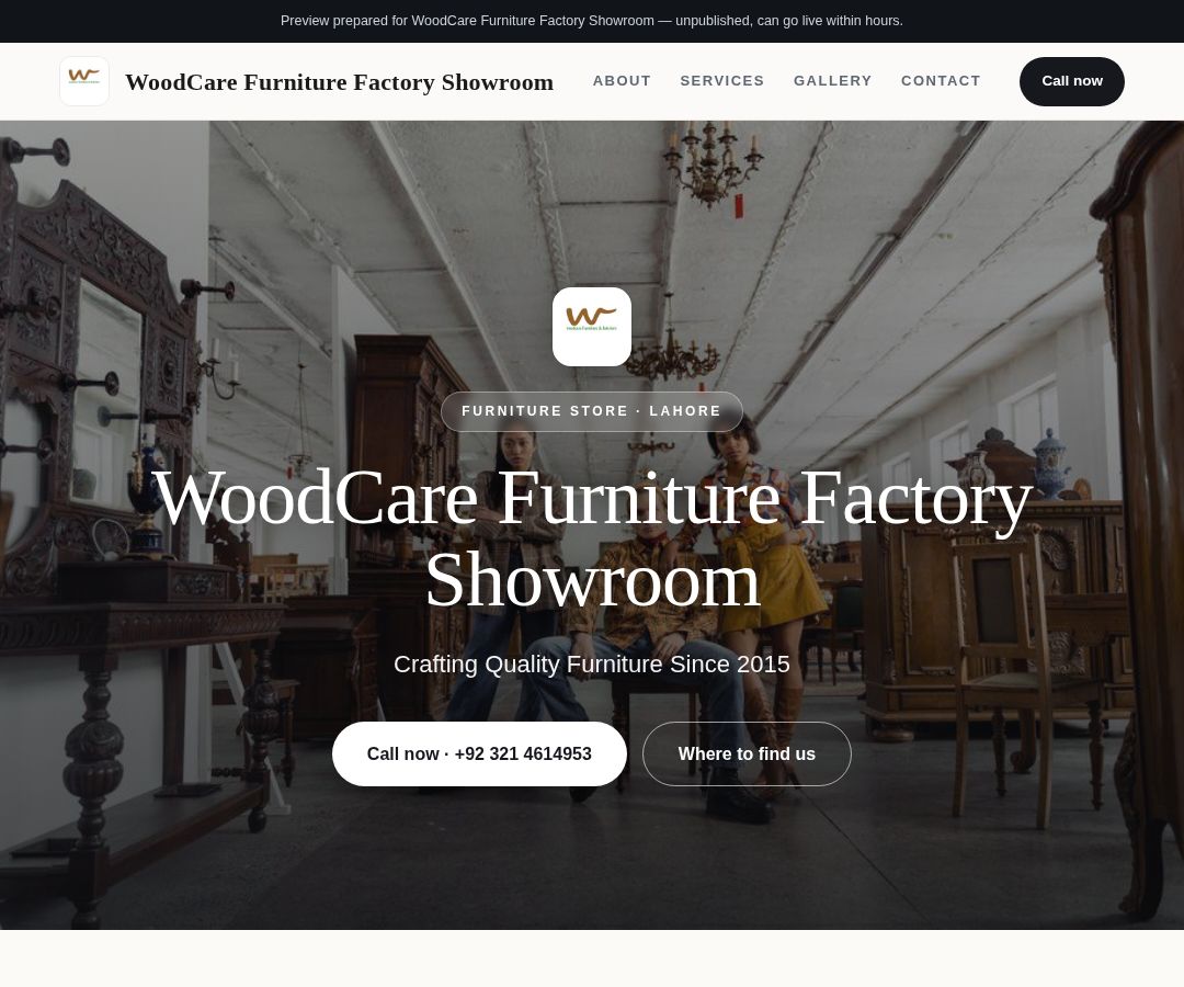 WoodCare Furniture Factory Showroom