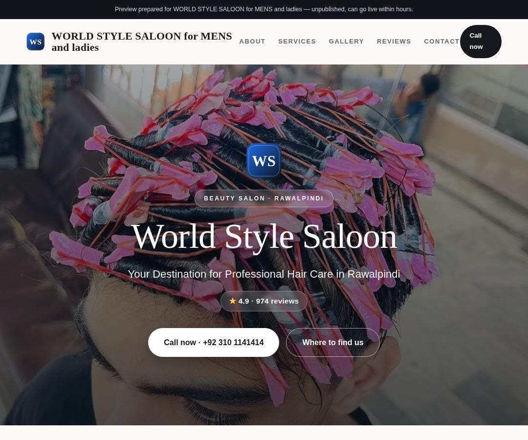 WORLD STYLE SALOON for MENS and ladies