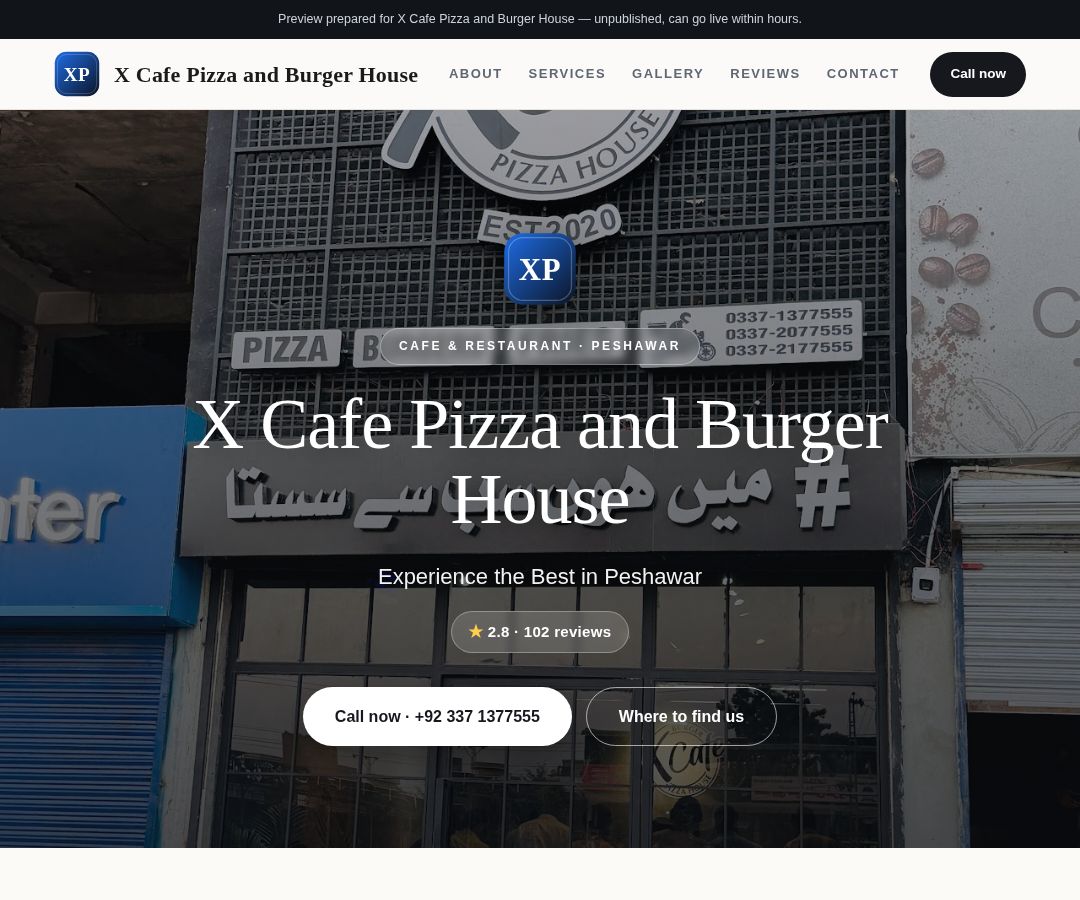 X Cafe Pizza and Burger House