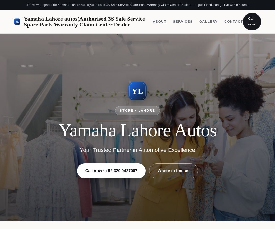 Yamaha Lahore autos(Authorised 3S Sale Service Spare Parts Warranty Claim Center Dealer