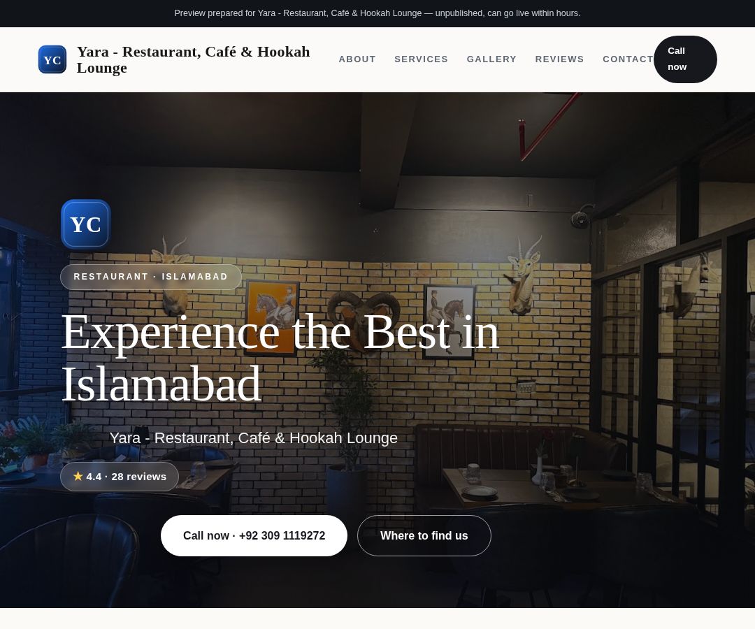 Yara - Restaurant, Café & Hookah Lounge