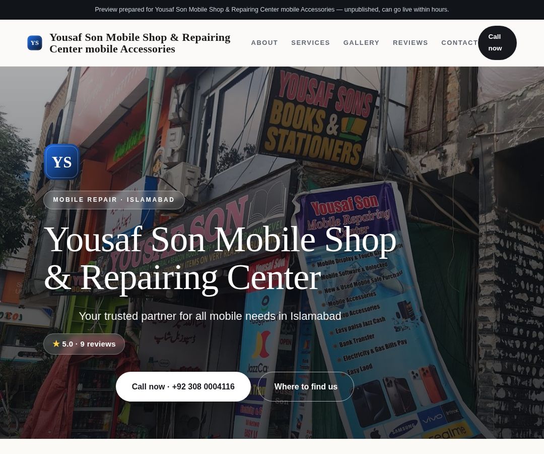 Yousaf Son Mobile Shop & Repairing Center mobile Accessories