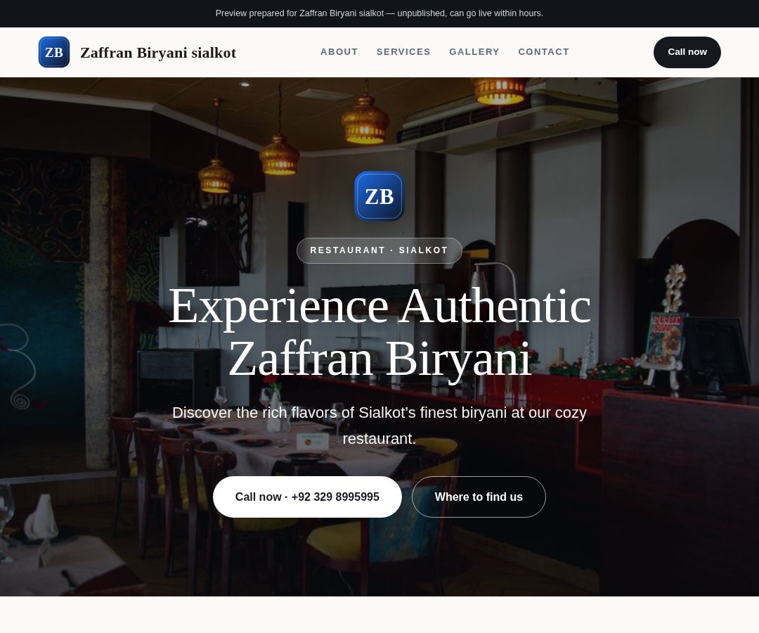 Zaffran Biryani sialkot