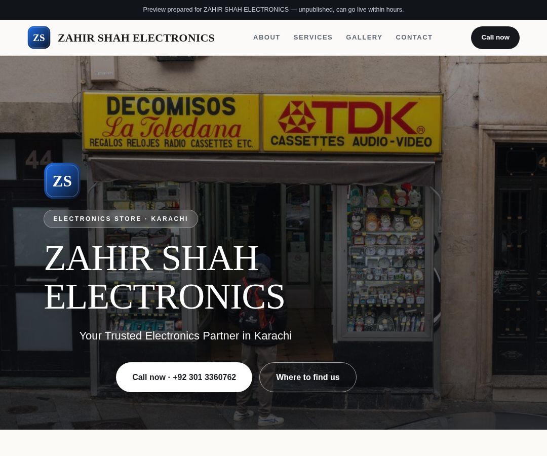 ZAHIR SHAH ELECTRONICS