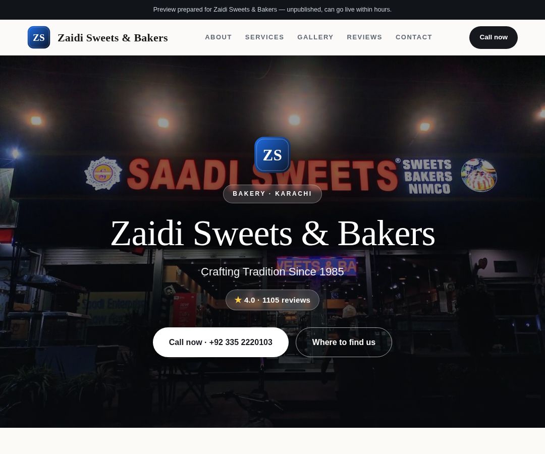 Zaidi Sweets & Bakers