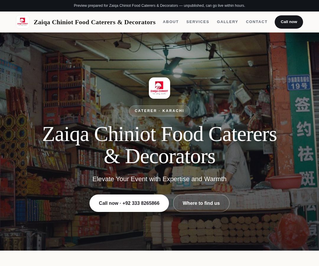 Zaiqa Chiniot Food Caterers & Decorators