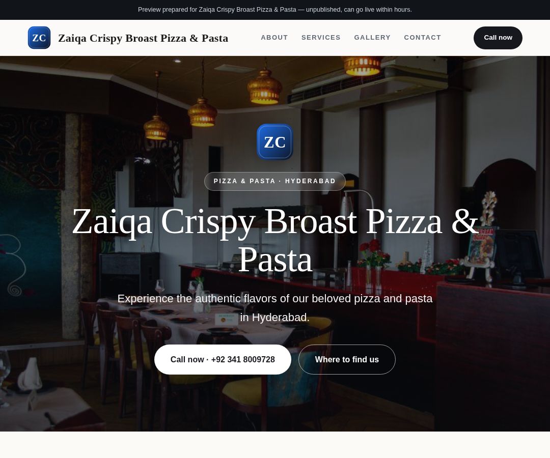 Zaiqa Crispy Broast Pizza & Pasta