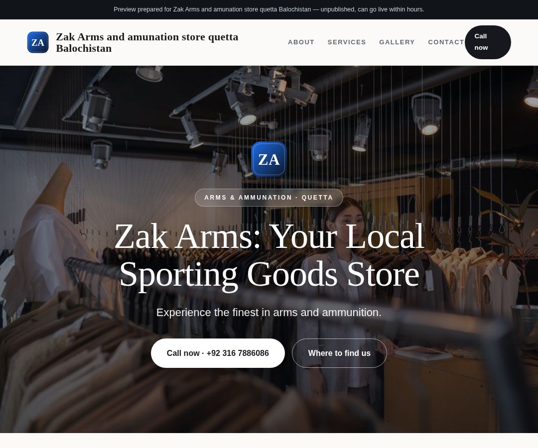 Zak Arms and amunation store quetta Balochistan
