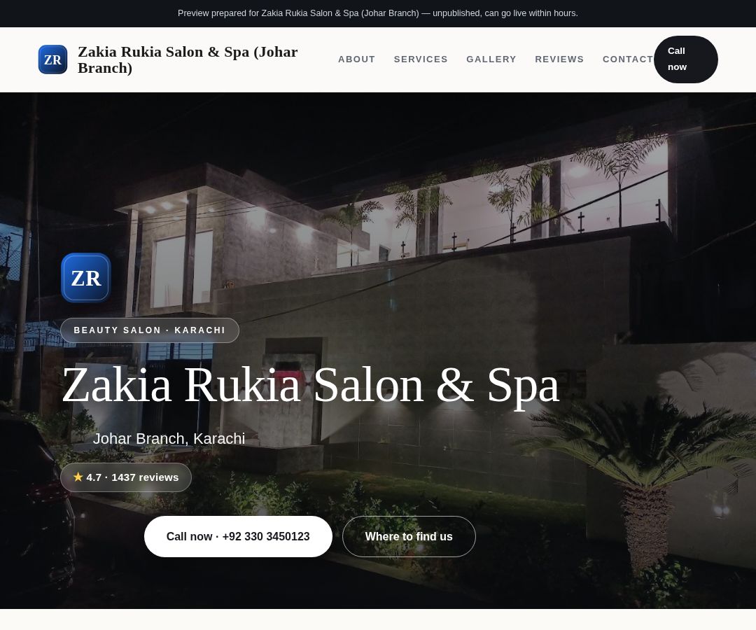 Zakia Rukia Salon & Spa (Johar Branch)