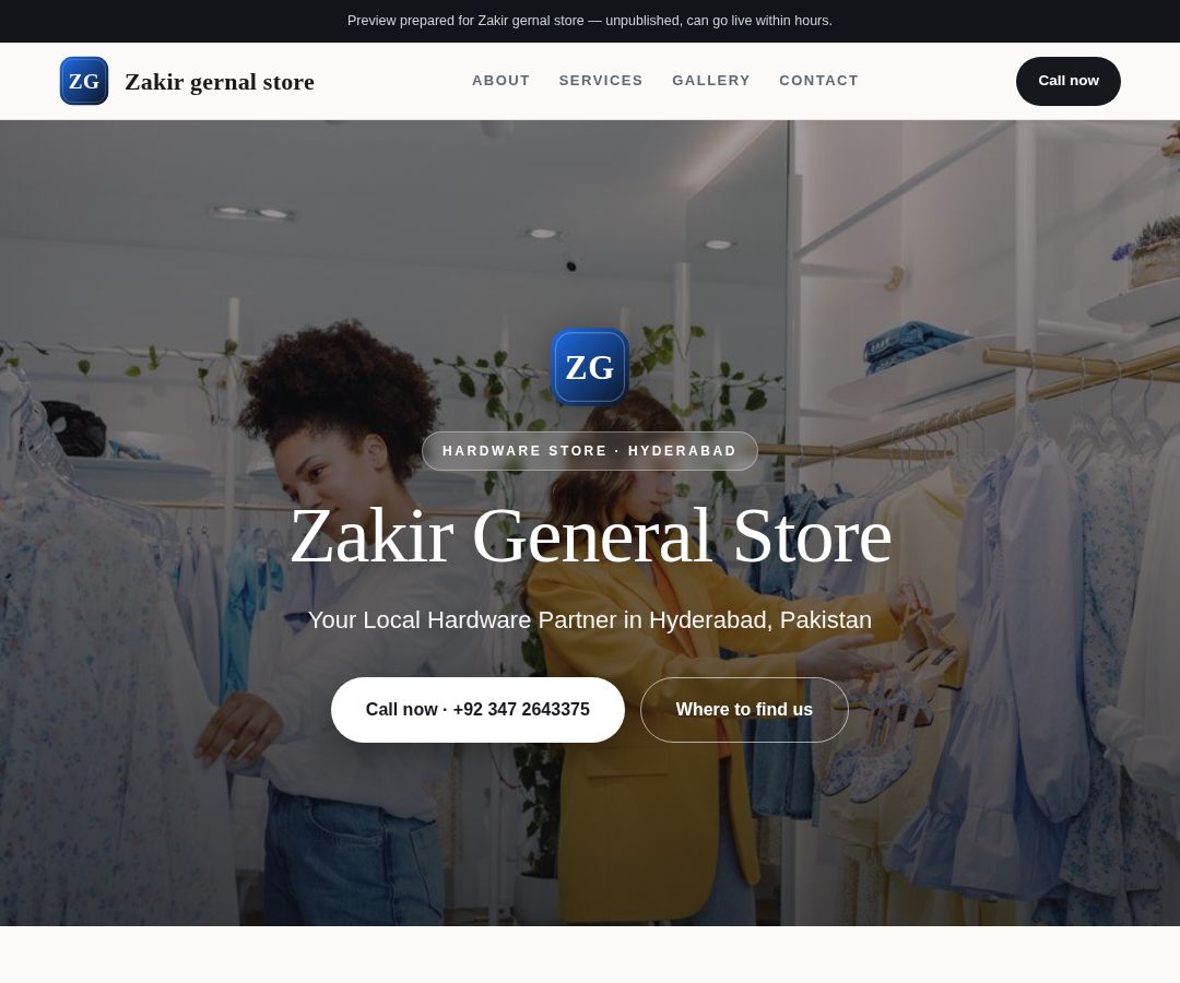 Zakir gernal store