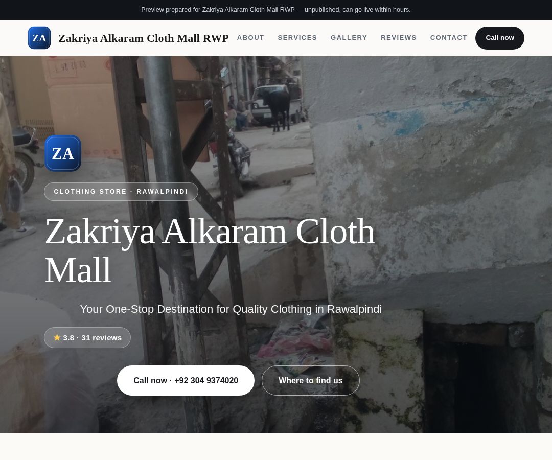 Zakriya Alkaram Cloth Mall RWP