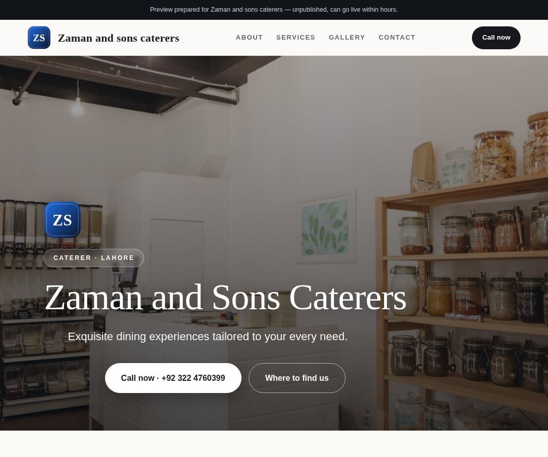 Zaman and sons caterers