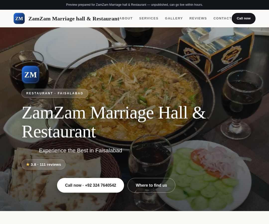 ZamZam Marriage hall & Restaurant