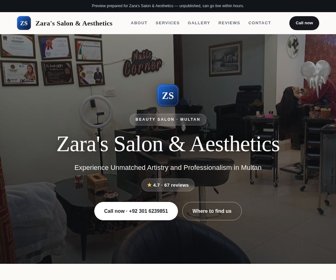 Zara's Salon & Aesthetics