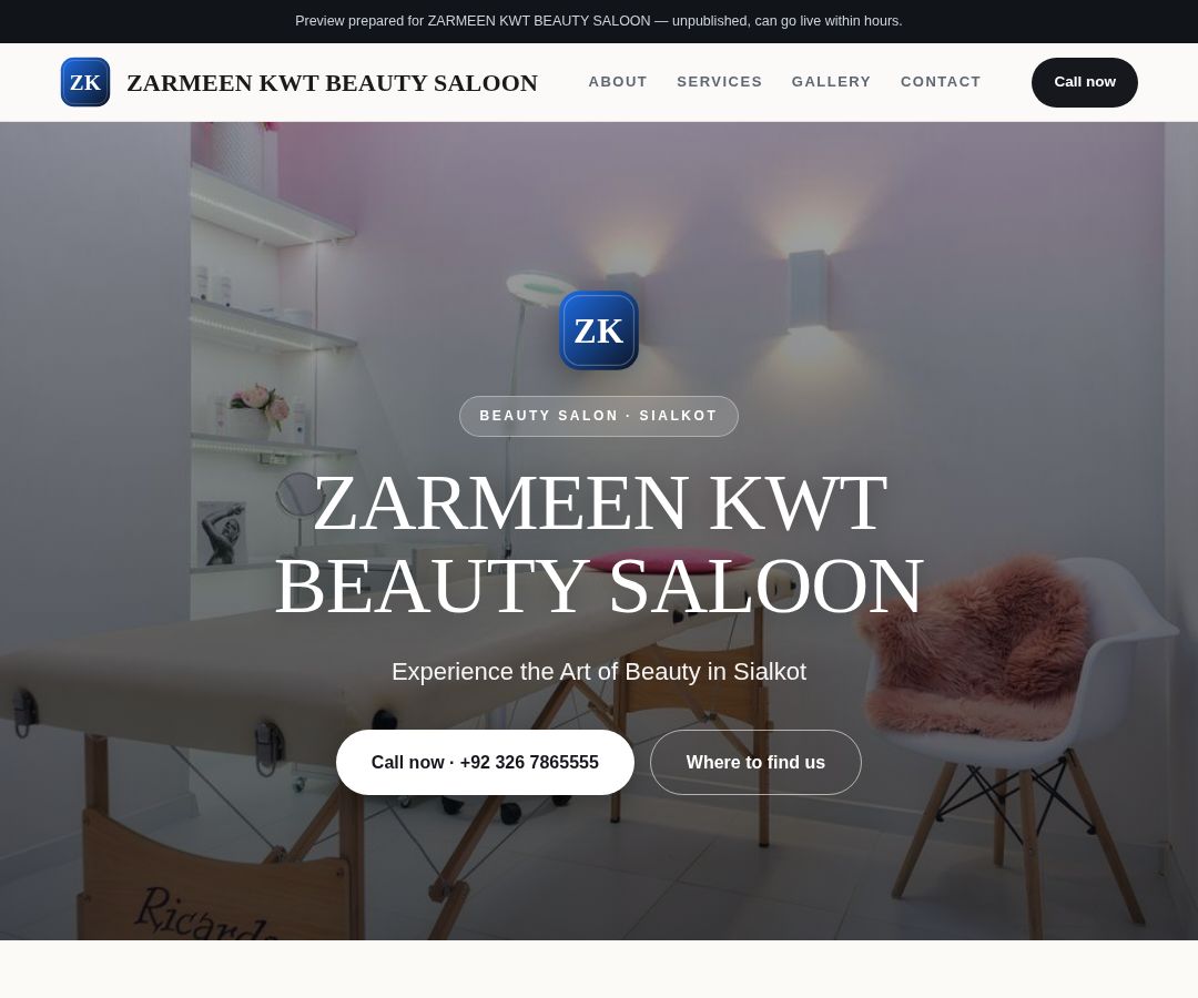 ZARMEEN KWT BEAUTY SALOON
