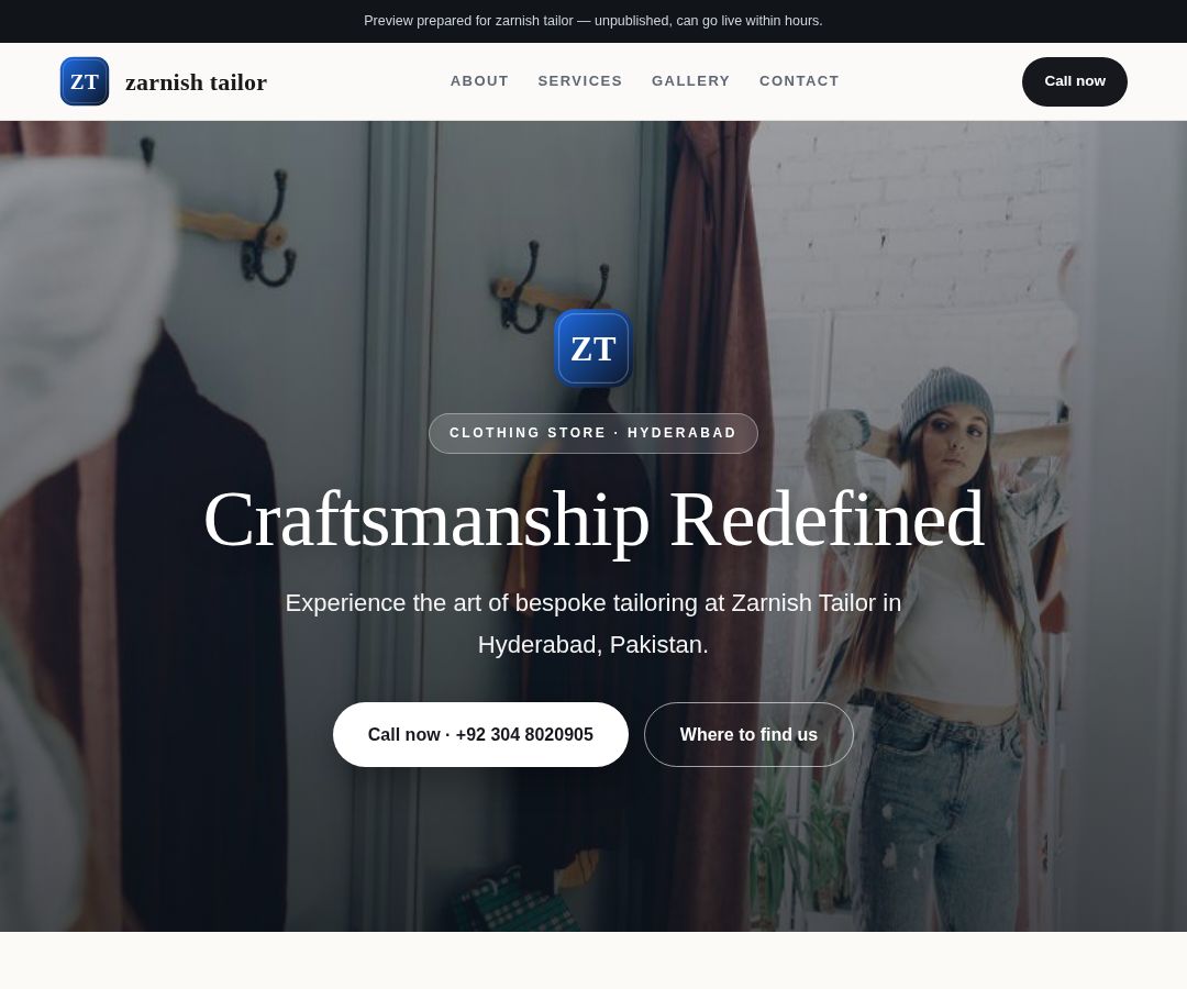zarnish tailor