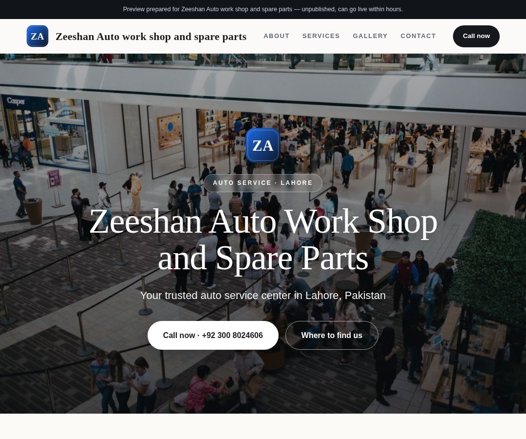 Zeeshan Auto work shop and spare parts