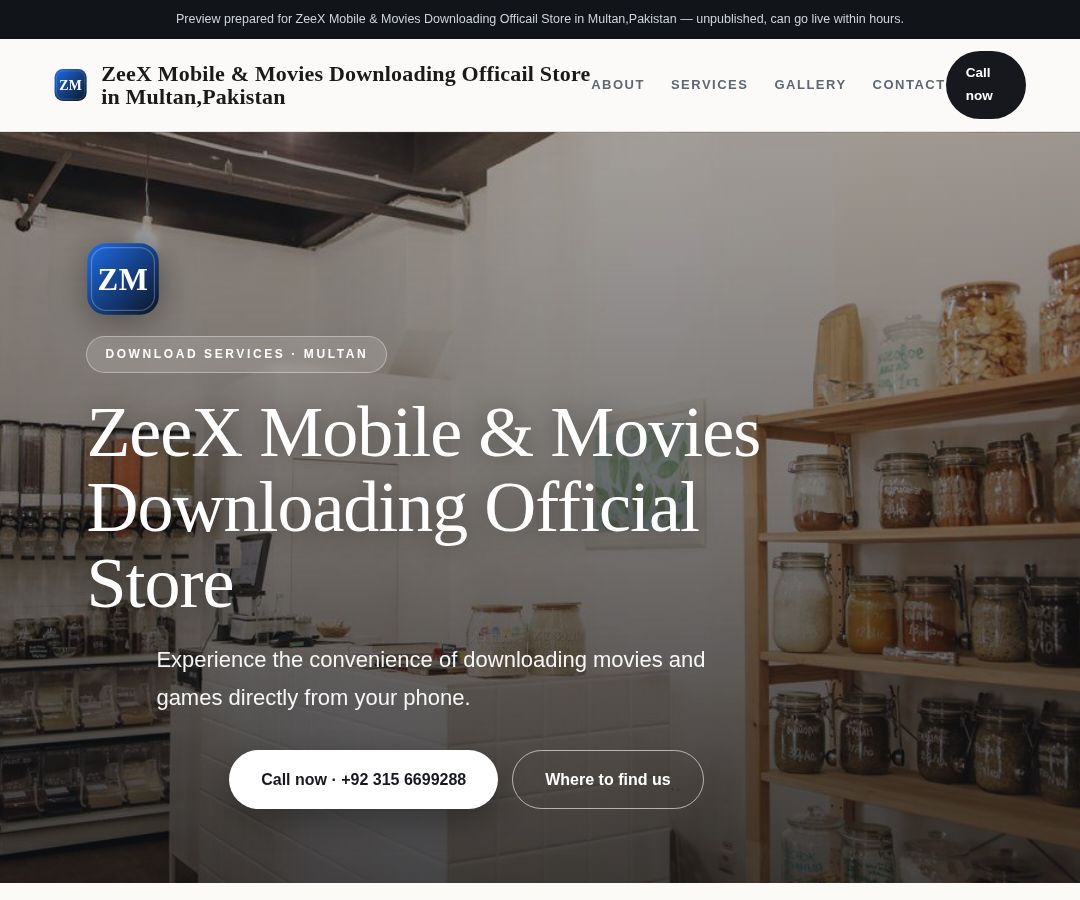 ZeeX Mobile & Movies Downloading Officail Store in Multan,Pakistan