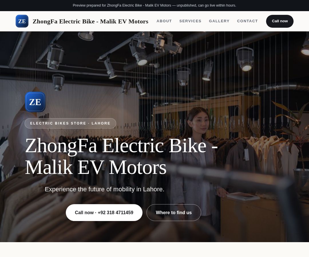 ZhongFa Electric Bike - Malik EV Motors