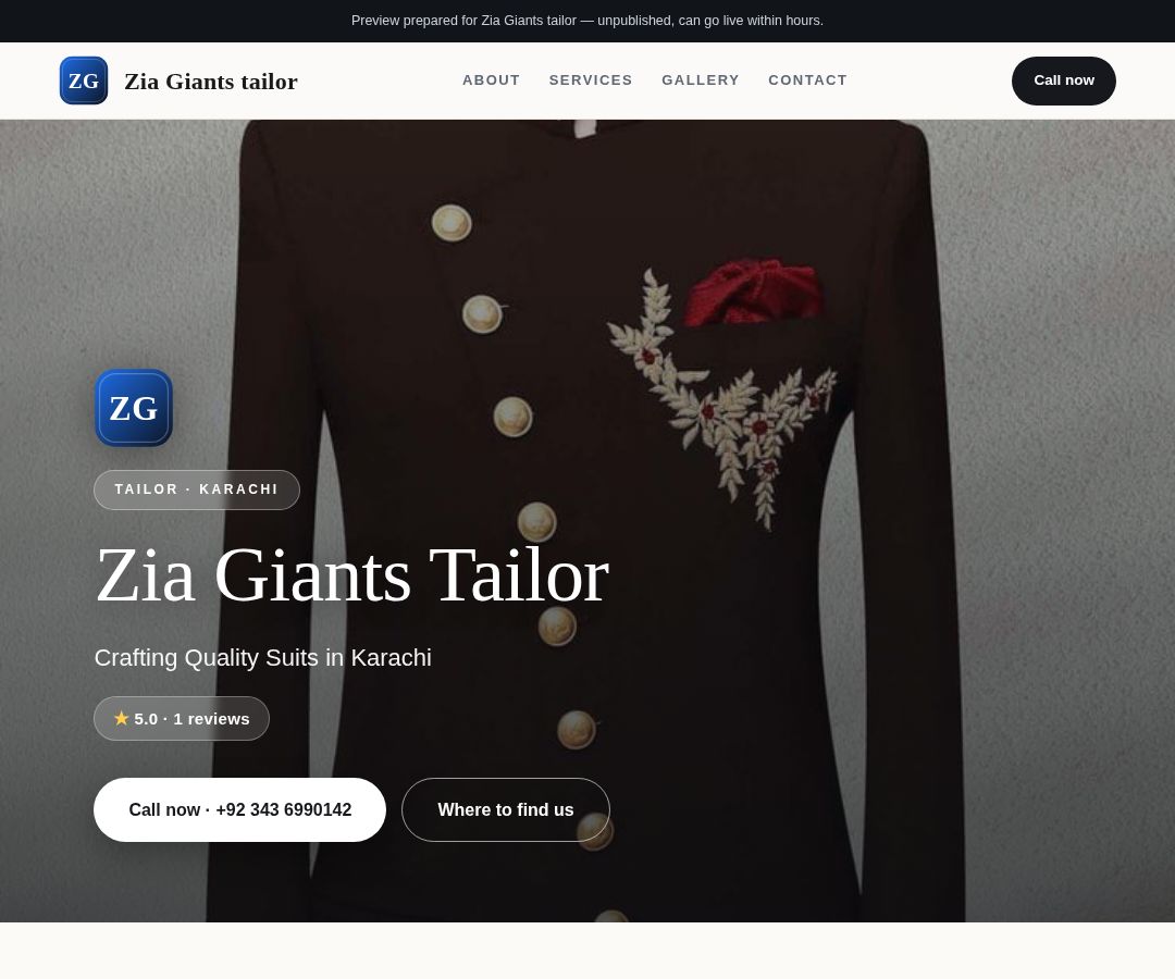 Zia Giants tailor