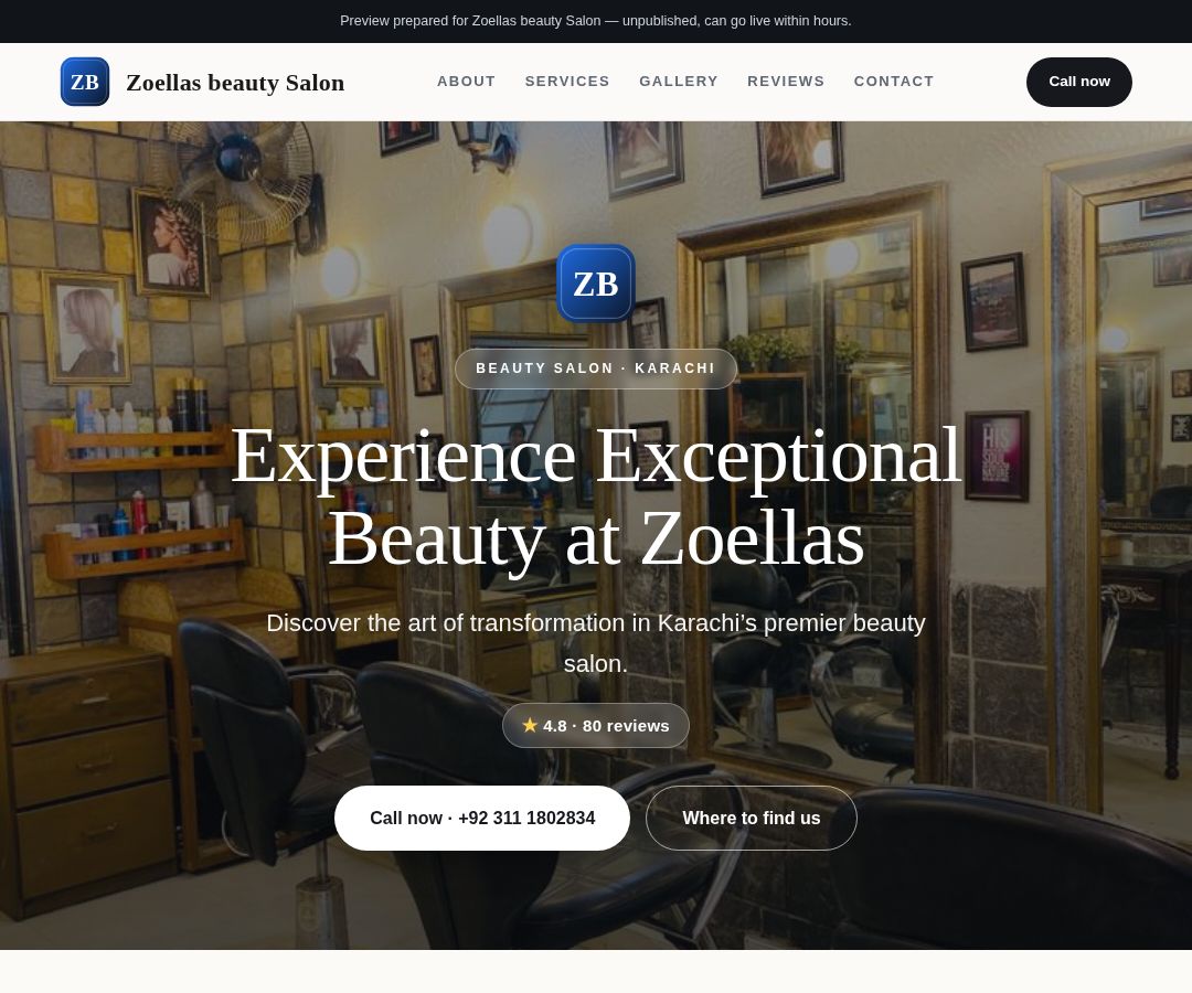 Zoellas beauty Salon