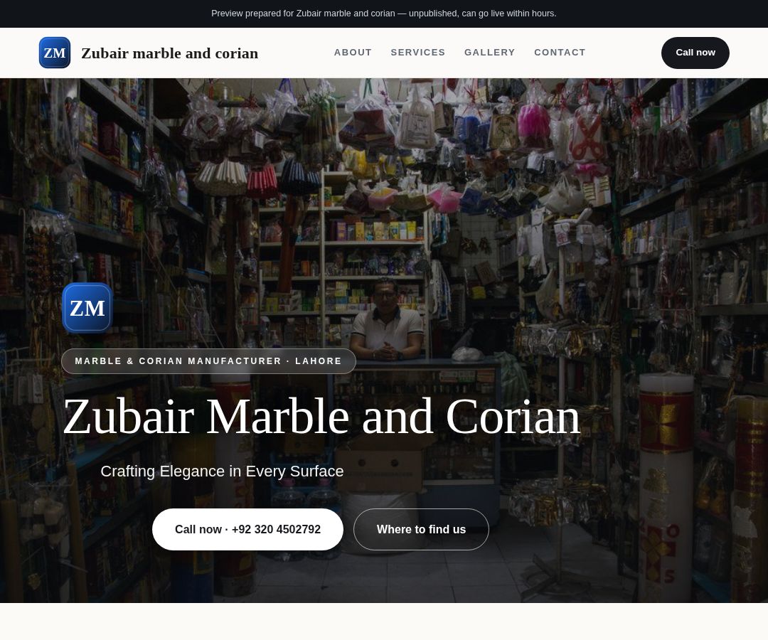 Zubair marble and corian