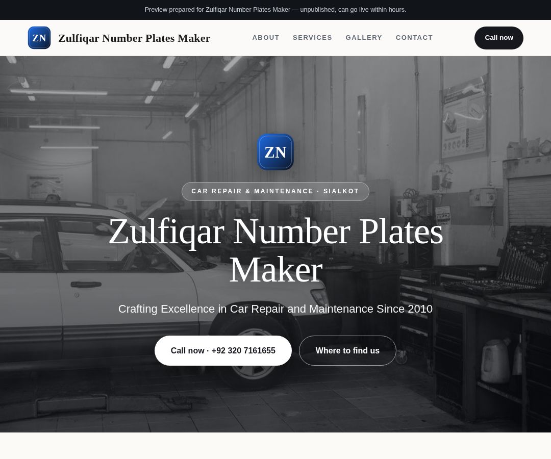 Zulfiqar Number Plates Maker