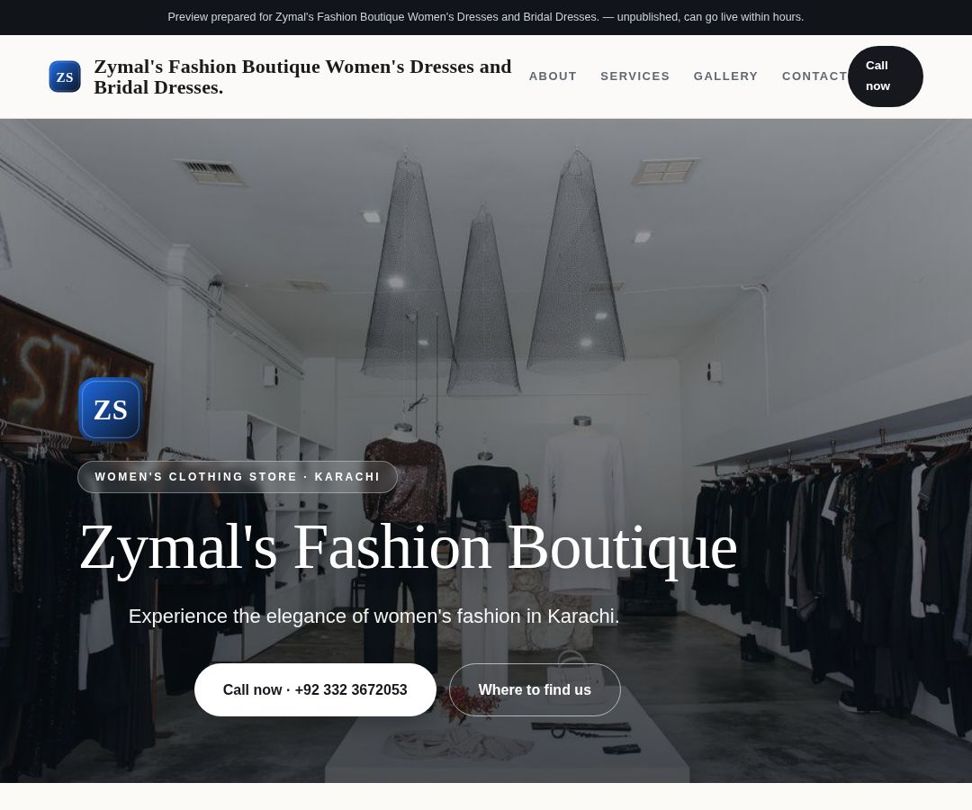Zymal's Fashion Boutique Women's Dresses and Bridal Dresses.